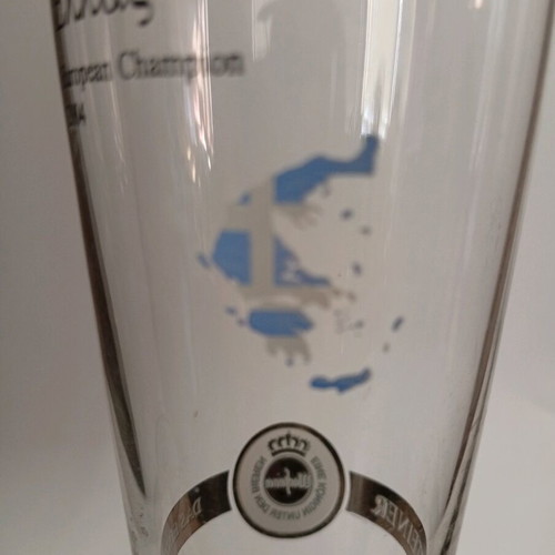 Warsteiner beer glass like new, Euro 2004 Greece tribute