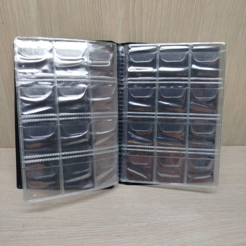 Coin collection album new, blue leatherette with 120 slots
