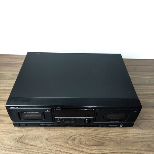 Aiwa AD-WX727E Vintage Double Cassette Deck used, auto reverse, black