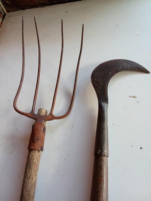 Vintage hand tools used, set of 2, circa 1965