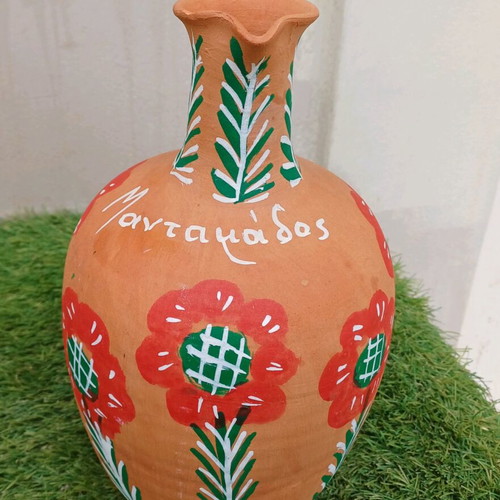 Ceramic jug hand-painted from Mantamados Lesvos like new