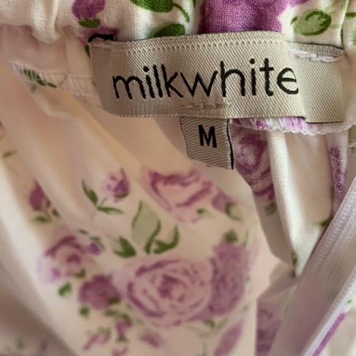 Milkwhite midi dress like new, size M, pink multicolor