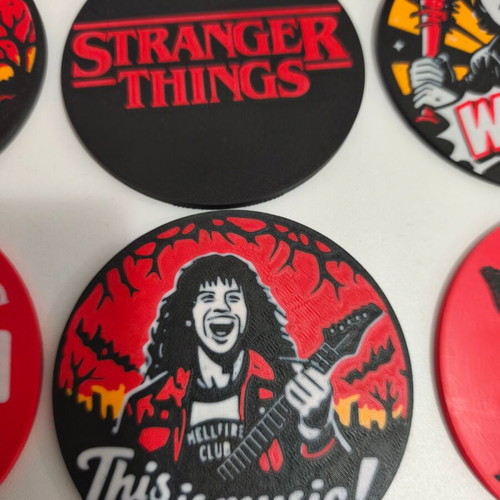 Stranger Things coasters new, plastic PLA material