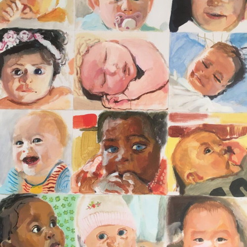 Painting "Tender Age" new, acrylic on canvas 60x70cm