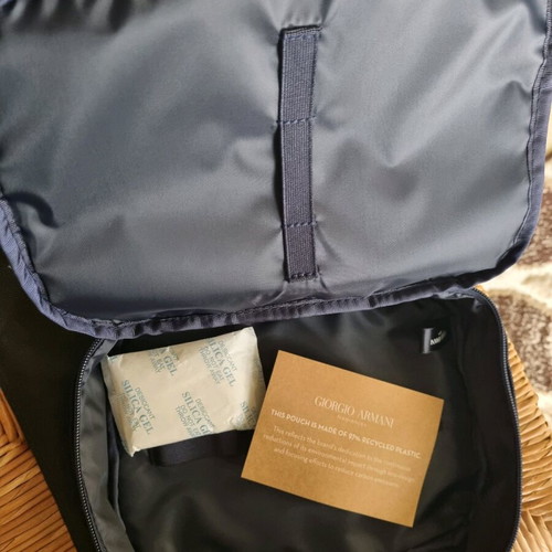 Giorgio Armani Blue Travel Pouch new with dust bag