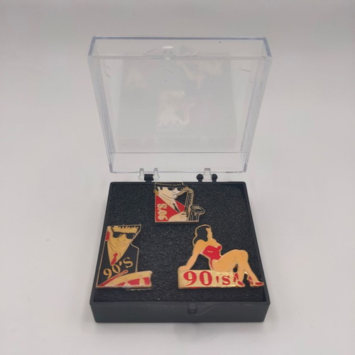 Vintage 90's pin collection used with box
