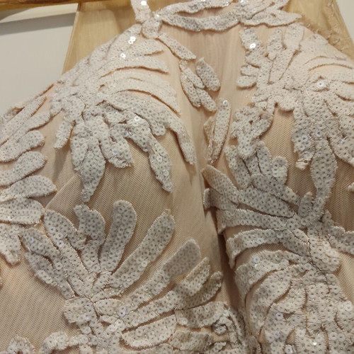 Wedding dress like new, beige, size M, mermaid style with sequins