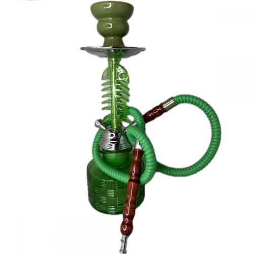 Hookah green 29cm new, single hose