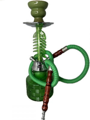 Hookah green 29cm new, single hose