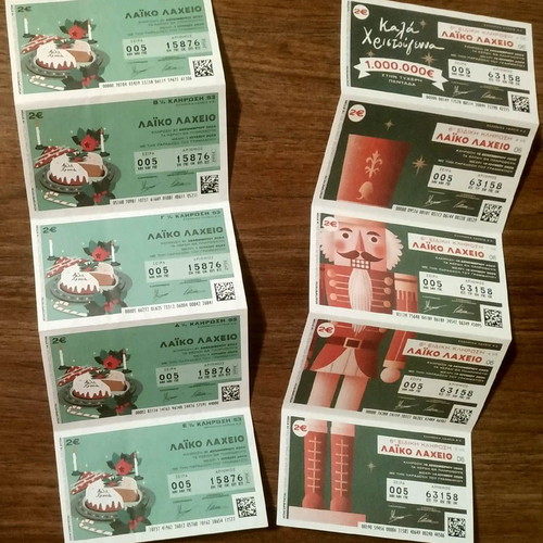 Laiko Laxeia lottery tickets like new, 2 sets