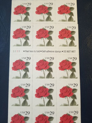 1993 29c Red Rose Stamps new