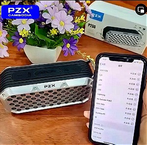PZX P200 BLUETOOTH SPEAKER 5.0 WIRELESS PORTABLE WATERPROOF WITH AUX/TF/U DISK/FM - COLOR: SILVER