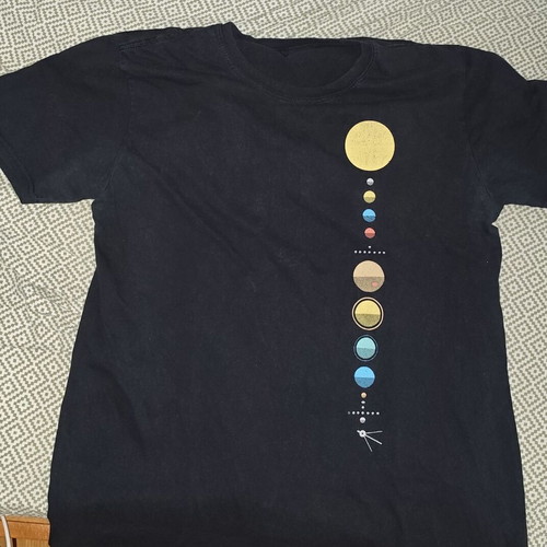 Tshirt solar system used, size L, black
