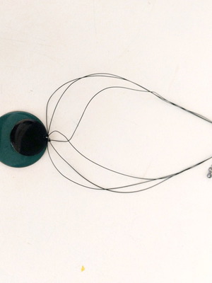 Women's necklace used with thin cord and cypress black detail