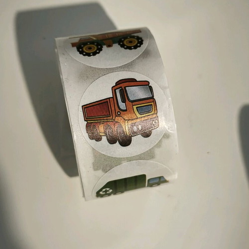 Sticker rolls with vehicles and holographic numbers, new, 4 pieces
