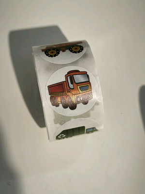 Sticker rolls with vehicles and holographic numbers, new, 4 pieces