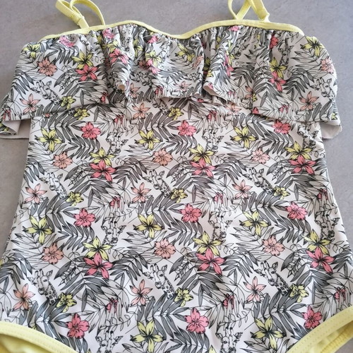 H&M Girls' One-Piece Swimsuit like new, colorful with ruffles