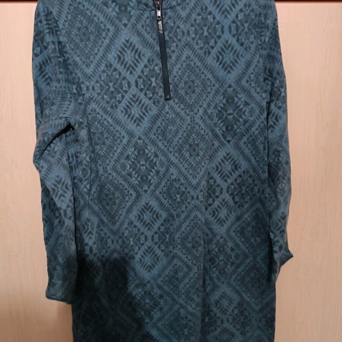 Petrol dress with printed pattern used H&M size M