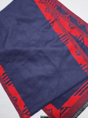 Men's double-sided scarf dark blue with red new