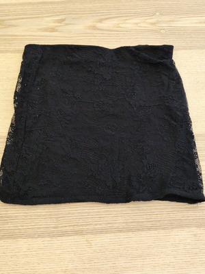 Bershka black floral lace mini skirt L