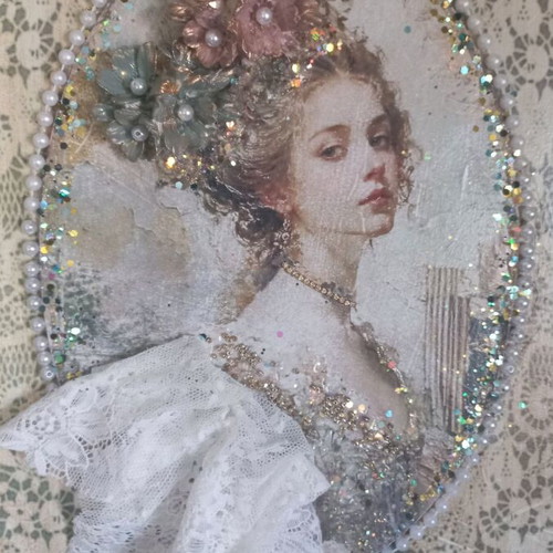 Decorative handmade decoupage painting on MDF, 30x40 cm