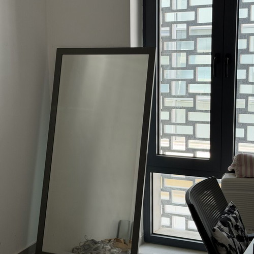 Custom mirror used, gray painted, about 150cm height