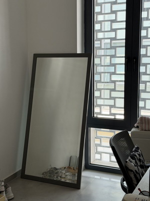 Custom mirror used, gray painted, about 150cm height