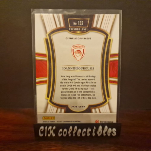 Panini Euroleague Select Olympiacos Bourousis Red Cracked Ice card new