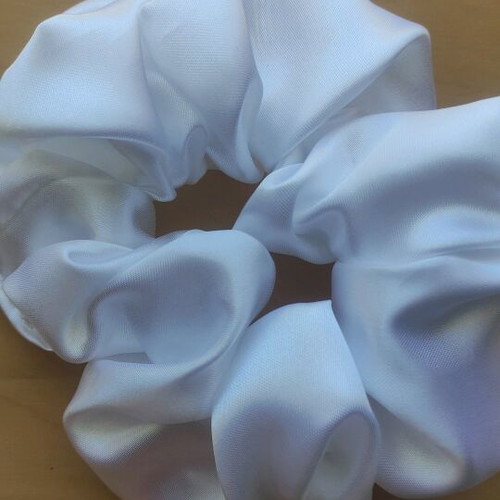 Scrunchie XL handmade satin white new