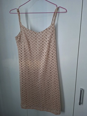 Lynne summer dress like new, beige and gold, size XL