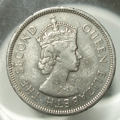 Coin 1 Dollar Hong Kong 1960 used, Elizabeth II portrait