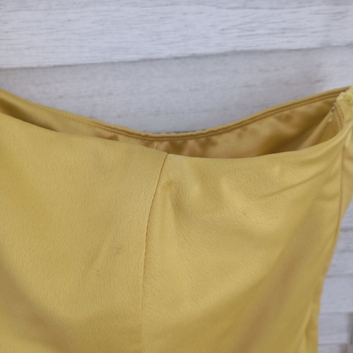 Anthropologie medium satin dress used, yellow