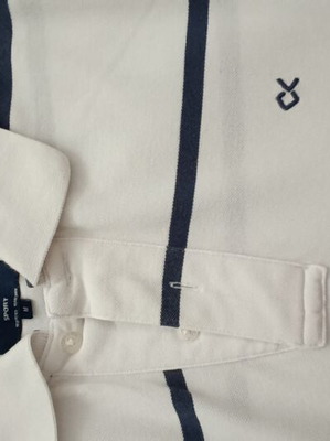 Oxford Company polo shirt medium, white and blue