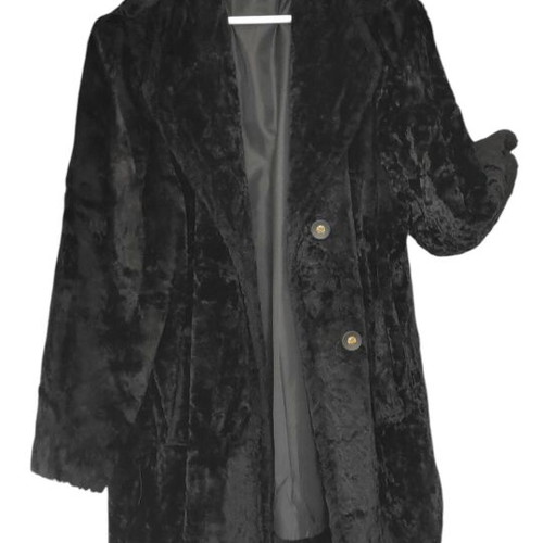 Vintage warm coat XXL-XXL with pockets and synthetic fur, like new