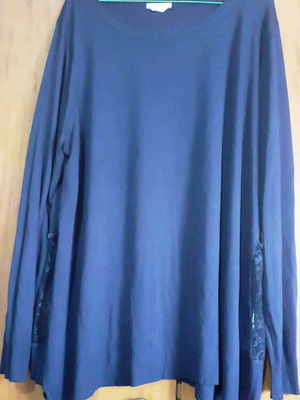 Long-sleeve blouse Persona by Marina Rinaldi like new, navy blue, oversized