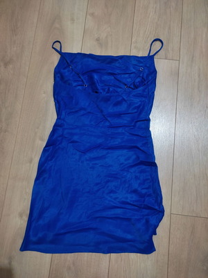 Bershka satin mini dress like new, blue