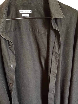 Zara ανδρικό πουκάμισο μαύρο μεταχειρισμένο, μέγεθος XL slim fit