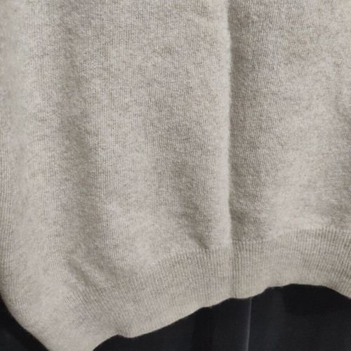 Italian men's beige pullover made of merino wool, cashmere and silk like new, size S-M