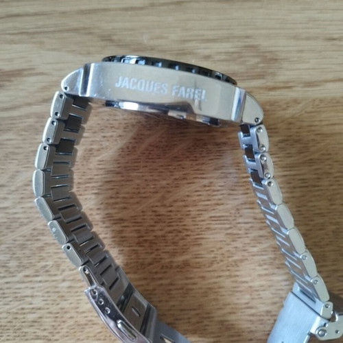 Jacques Farel wristwatch used, silver, with chronograph