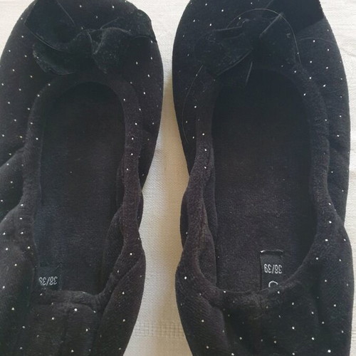 Oysho velvet slippers like new, black size 38