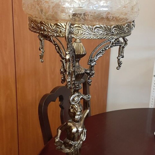Two vintage metal table lamps