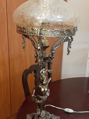 Two vintage metal table lamps