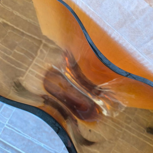 Amber wavy vase like new