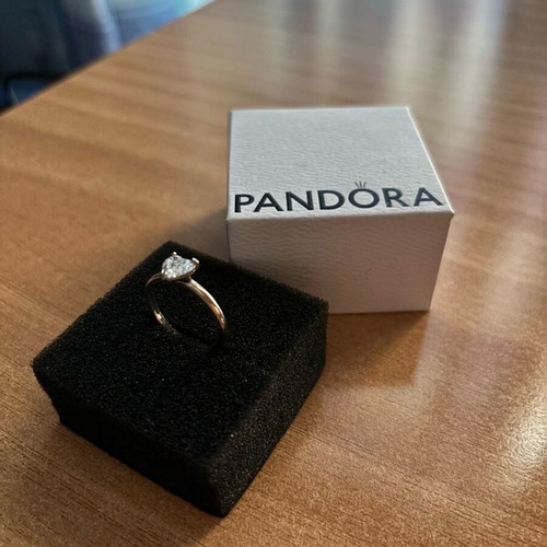 Pandora ring heart-shaped silver 925 like new