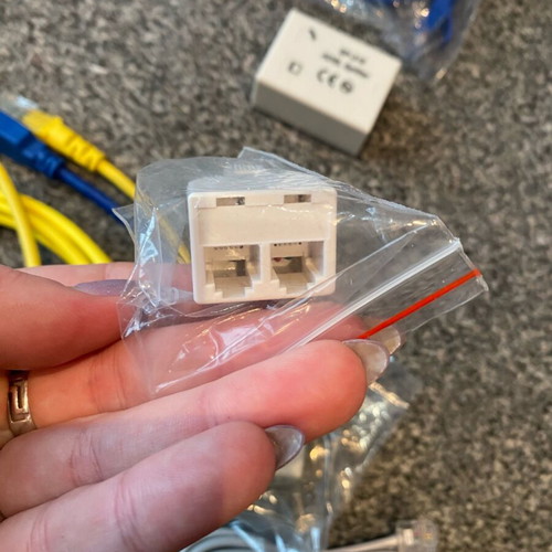Set of ADSL splitters cables and wires for internet and telephone new