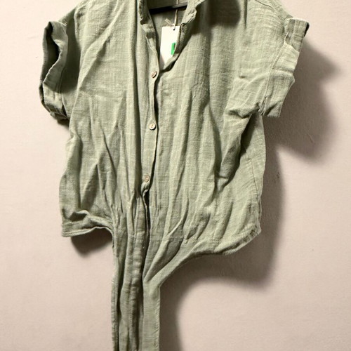 Pop Air short-sleeve shirt new, khaki sage green, size S
