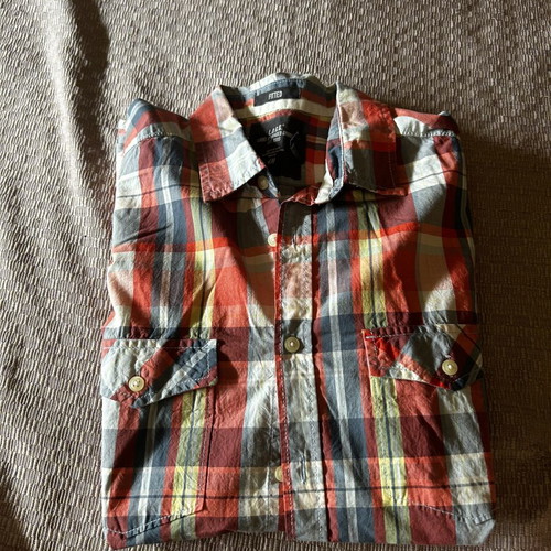 H&M men's cotton short-sleeve shirts size M like new, multicolor