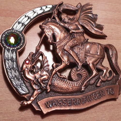 Saint George Copper Badge new with stones