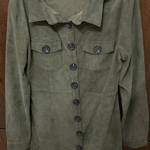 Corduroy midi dress Doca green like new