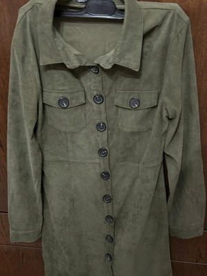Corduroy midi dress Doca green like new